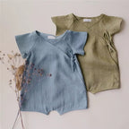 Linen Cotton Baby Boys Rompers Summer Infant Baby Bodysuit Casual Newborn Girls Jumpsuit Toddler Boys Bodysuit Overalls 0-24M