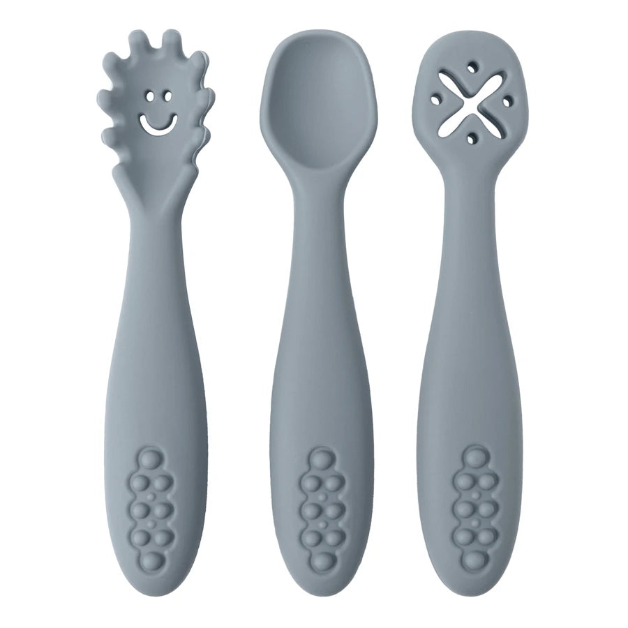 3-Piece Baby Learning Spoon Set for Newborn Feeding and Toddler Weaning