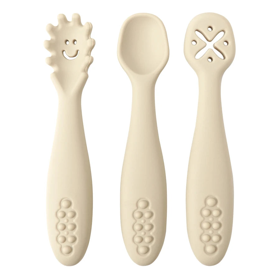 3-Piece Baby Learning Spoon Set for Newborn Feeding and Toddler Weaning