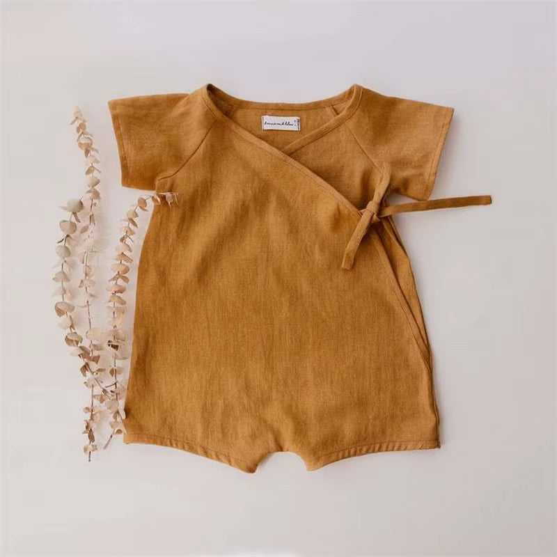 Linen Cotton Baby Boys Rompers Summer Infant Baby Bodysuit Casual Newborn Girls Jumpsuit Toddler Boys Bodysuit Overalls 0-24M