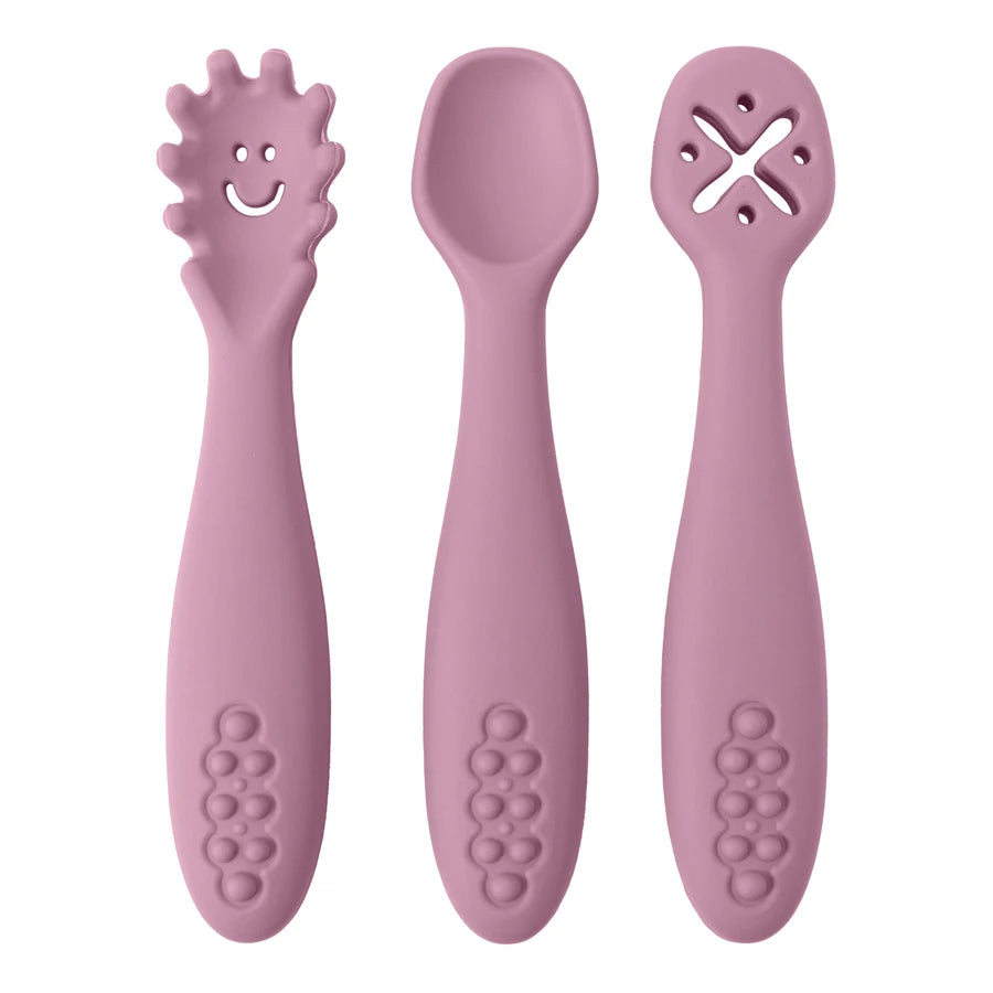 3PCS Baby Learning Spoons Utensils Set Newborn Feeding Spoon Set Toddler Scoop Weaning Cutlery Children‘S Tablewar